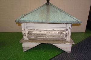 lot 1R image: Antique Wood Barn Cupola with Copper Roof, Rooster Weather Vane