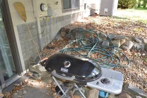 lot 208 image: Hose, Grill, Broom