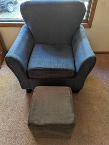 lot 407 image: Chair with Ottomon