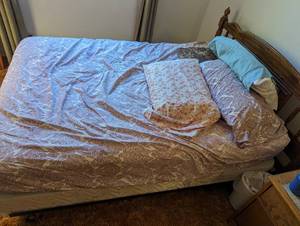 lot 436 image: Headboard, Bed, Bedding, and Frame