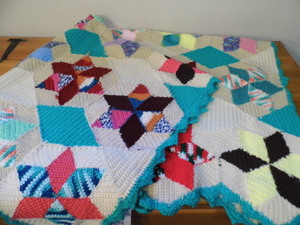 lot 352 image: Chrocheted afghan