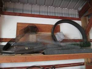 lot 86 image: Assortment of chicken wire,  gardening wire, landscape edging, tar paper and more