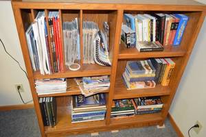lot 257 image: Bookshelf with Assorted Books and Magazines