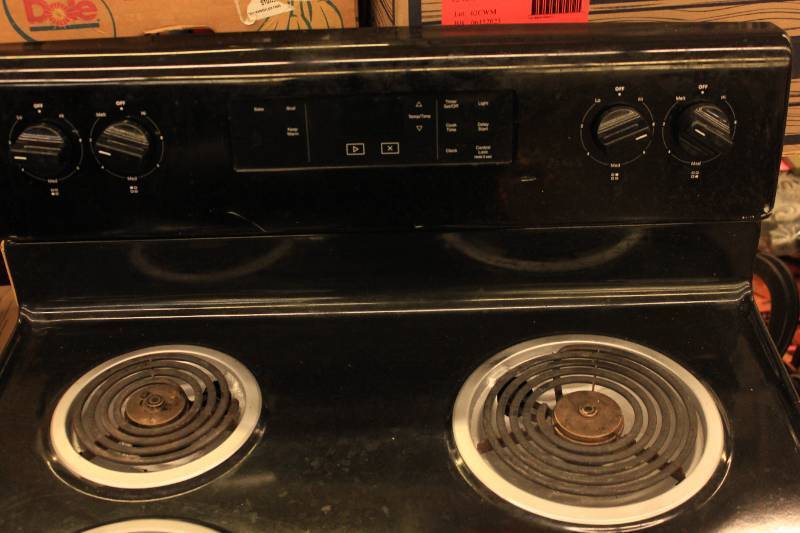 Used Whirlpool Oven Stovetop Combo Black - Tested and Working, See Pictures