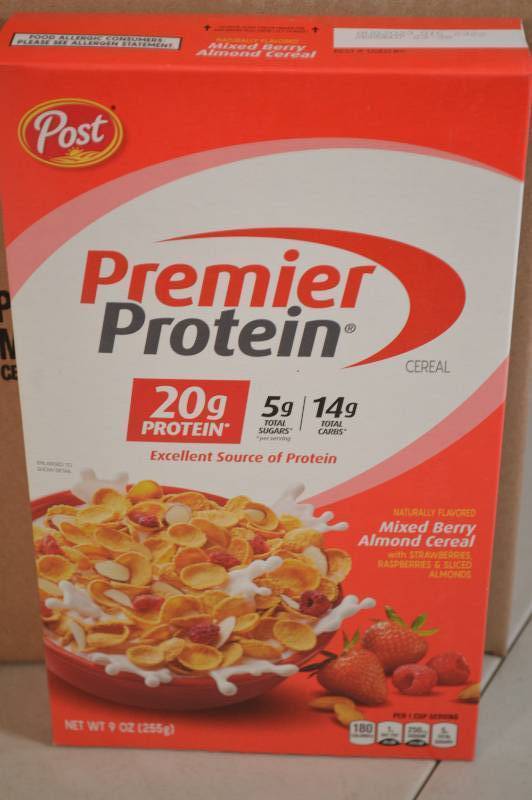 Case of Post Premier Protein Cereal Mixed Berry Almond Flavor 8 Boxes