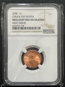 2000 Lincoln Cent NGC Mint Error