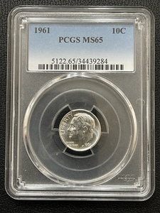 1961 Roosevelt Dime PCGS MS65