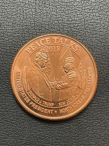 1 Ounce .999 Fine Copper Round 2018 Peace Talks Donald Trump and Kim Jong-Un