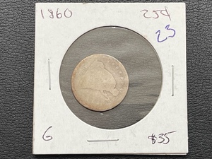 1860 Liberty Seated Quarter
