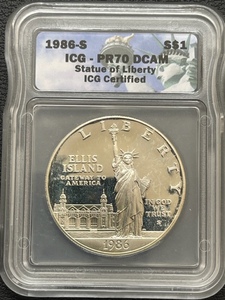 1986-S Statue of Liberty Dollar ICG PR70 Deep Cameo