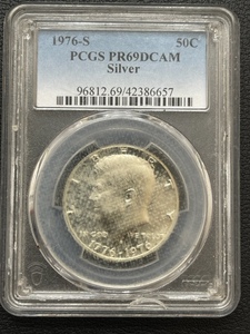 1976-S Kennedy Half Dollar PCGS PR69 Deep Cameo Silver