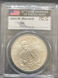 2004-P Thomas Edison Dollar PCGS MS69 John Mercanti Signed Label