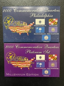 2000 Commemorative Quarters Philadelphia and Platinum Set