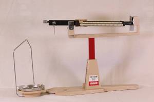 lot 2 image: 2 Vintage Ohaus Cent-O-Gram Overhead Mechanical Balance