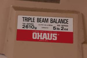 lot 21 image: 2 Vintage Ohaus Triple Beam Balances