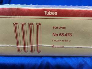 lot 55 image: 1000 5 mL, 75x12mm Culture Tubes