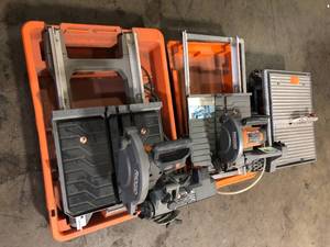 lot 12 image: Lot of Assorted Ridgid Tile Saw Various Sizes and Conditions   Customer Returns See Pictures
