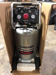 lot 13 image: Husky 20 Gal. Vertical Electric-Powered Silent Air Compressor    Customer Returns See Pictures