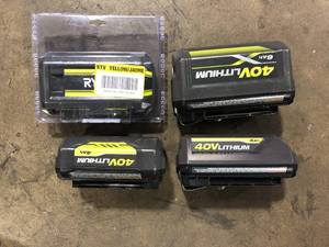 lot 38 image: Lot of Assorted Ryobi 40V Lithium Battery Various Sizes and Conditions Customer Returns See Pictures