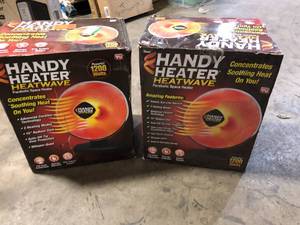 lot 47 image: Lot of 2 HANDY HEATER 1200-Watt Electric Ceramic Parabolic Space Heater Customer Returns See Pictures
