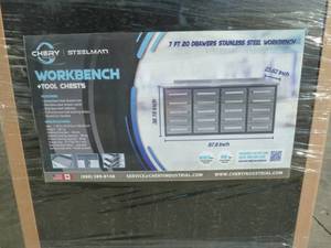 lot 9 image: Steelman Stainless Steel Work Bench 7FT-20D