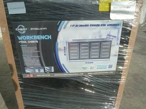 lot 10 image: Steelman Stainless Steel Work Bench 7FT-20D Damaged