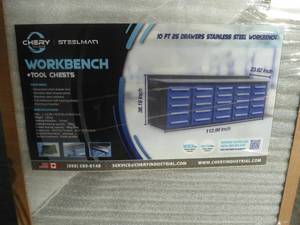 lot 12 image: Steelman Blue Work Bench 10FT-25D