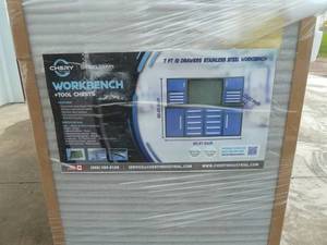 lot 49 image: Steelman Blue Work Bench 7FT- 18D