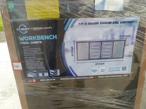 lot 8 image: Steelman Stainless Steel Work Bench 7FT-10D
