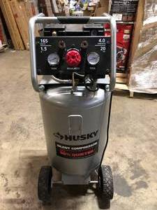Husky 20 Gal. Vertical Electric-Powered Silent Air Compressor    Customer Returns See Pictures