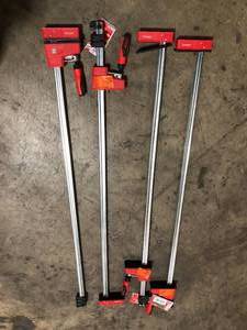 Lot of BESSEY K-Body REVOlution (KRE) 50 in. Capacity Parallel Clamp with Composite Plastic Handle and 3-34 in. Throat Depth    Customer Returns See Pictures