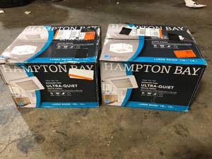 Lot of 2 Hampton Bay 110 CFM Ceiling Mount Room Side Installation Quick Connect Bathroom Exhaust Fan, ENERGY STAR  Customer Returns See Pictures