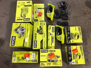 Lot of Assorted Ryobi Powered Power Tools Various Models and Conditions Customer Returns See Pictures