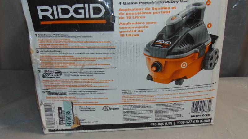 Ridgid WD4070 Wet/Dry Vaccum - 4 gal