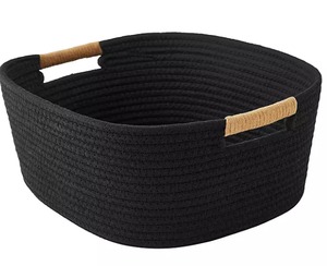 lot 26 image: 6 Pack Members Mark Rope Basket Set with Contrast Handles BLACK NEW