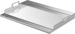 lot 14 image: Skyflame Universal Stainless Steel Griddle Plate with Even Heating Bracing for BBQ CharcoalGas Grills, 23 x 16 Rectangular Hibachi Flat Top Griddle for IndoorOutdoor Cooking NEW