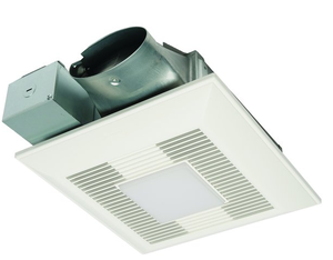 lot 38 image: Panasonic WhisperValue DC Pick-A-Flow 50, 80, or 100 CFM Ceiling or Wall, Very Low Profile Exhaust Fan with Condensation Sensor Model # FV-0510VSC1 UPC Code # 88517031786 NEW