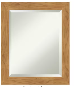 lot 70 image: manti Art Carlisle Blonde 20 in. W x 24 in. H Wood Framed Beveled Wall Mirror in Unfinished 100% real wood  A38867183181 UPC Code # 195468685866  NEW