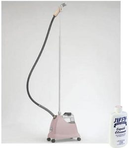 lot 90 image: Jiffy Pink J-2000M Garment Clothes Fabric Upholstery Steamer J2000M 1300W Unbreakable 6 Metal Head, Solid Wood Handle, 5.5 Hose