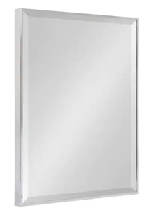 lot 97 image: Kate and Laurel Medium Rectangle Chrome Silver Beveled Glass Contemporary Mirror (24.75 in. H x 18.75 in. W) NEW