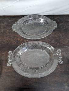 Two Old Glass Platters