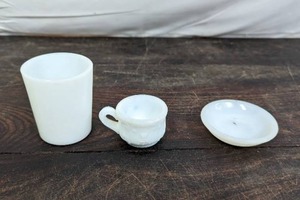 Three Milk Glass Items