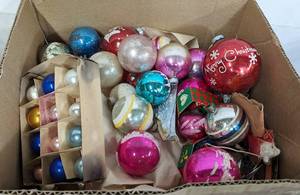Collection Of Old Christmas Bulbs And Ornaments