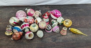 Collection Of Old Christmas Bulbs And Ornaments