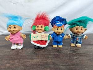 Four Vintage Troll Dolls
