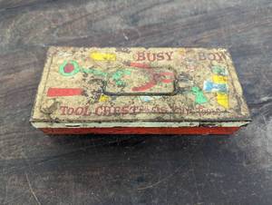 Vintage Busy Boy Toolbox With Misc. Tools