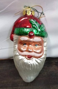 Vintage Glass Santa Ornaments