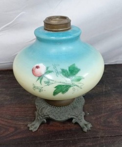 Old Hand Painter Oil Lamp