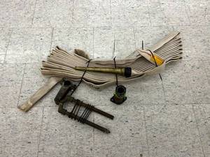 lot 23 image: Vintage Brass Nozzle Water Hose From West Hall at Mayville State University