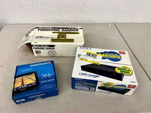 lot 85 image: Finishing Sander, Digital TV Converter Box & TomTom